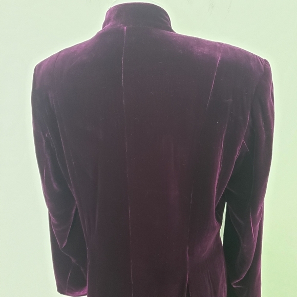 ANYA vintage amazing velvet jacket deep plum purple beaded and tassel detail - Picture 9 of 11